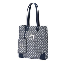 【品牌授权】防伪码 韩国MLB满印新款购物袋-黑色 卡其色 藏蓝色 女新款老花满印休闲时尚运动背包单肩学生书包 3AORL031N