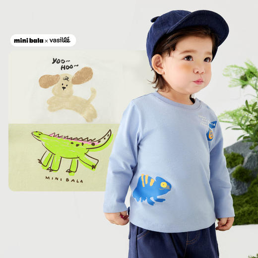 【糯米T】迷你巴拉男女童T恤2025春新品儿童纯棉联名长袖内搭 商品图2