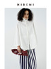 HIDEMI甄选长绒棉极简设计感飘领可立领斗篷式口袋8分袖衬衫上衣 商品缩略图5