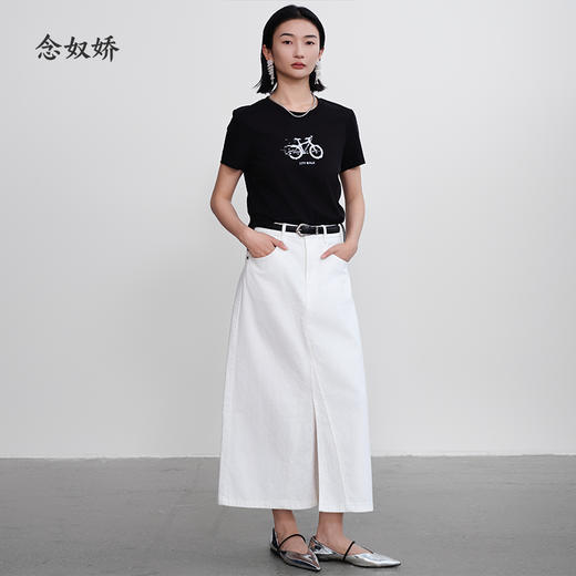 【商场同款】CNE5397 “城市漫步T恤” 简约黑色圆领T恤 商品图8