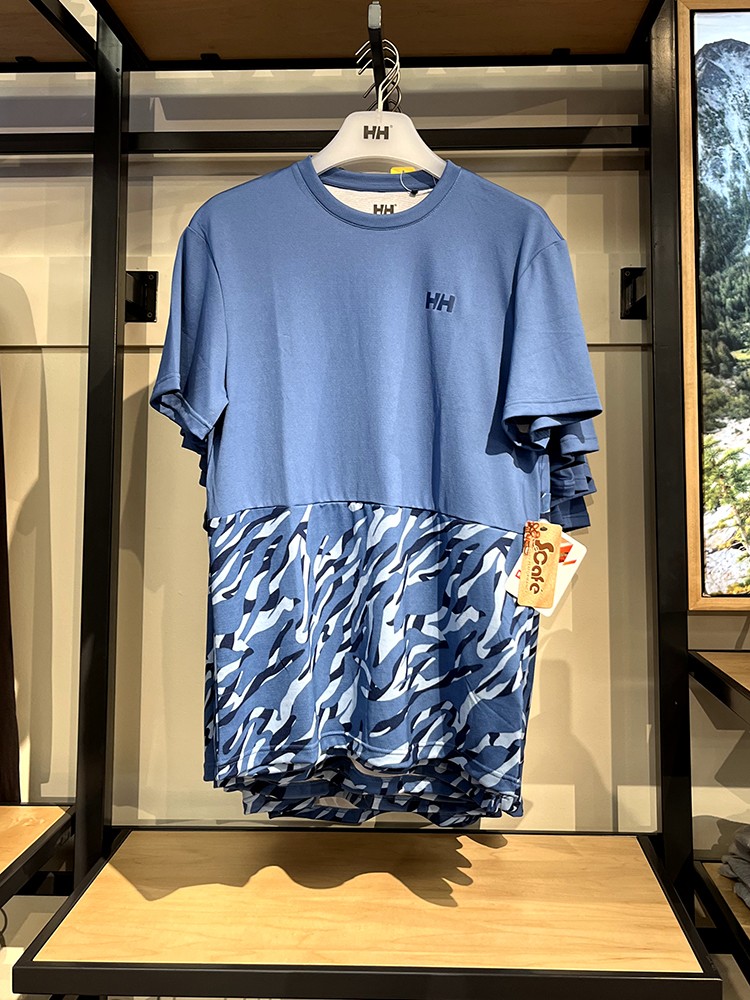 HE**Y HANSEN/海*汉*森 男夏季UPF50防晒拼色印花宽松短袖T恤