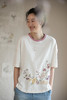牧衣游原创 机绣纯棉T恤夏女舒适百搭简约休闲宽松圆领短袖 薄荷 商品缩略图5