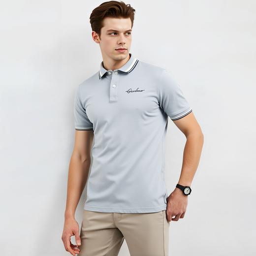 佐丹奴男装25年新款字母刺绣弹性透气POLO衫01015256 商品图1