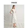 VIMAGE纬漫纪修身刺绣挖空露背无袖连衣裙夏新款V2307908 商品缩略图1