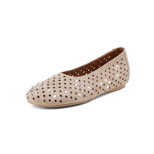 Westory2025年春季圆头镂空平底奶奶鞋休闲冲孔浅口单鞋W25AH59041 商品图1