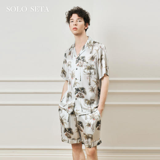 Solo seta22姆米重磅真丝男士套装桑蚕丝度假风家居服2025年秋季 商品图0