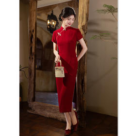 GX红装婚宴旗袍2025春夏新款改良中式红色旗袍