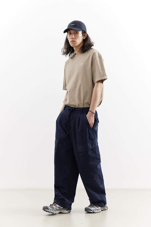 吃茶去chichaqu25全棉洗水口袋长裤宽松复古休闲工装男女 商品图3