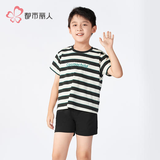 都市丽人亲情蜜语童装正价棉质短袖套装薄32支纯棉单面短袖类JHH9A6 商品图1