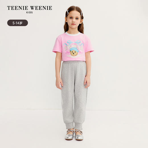 TeenieWeenie Kids小熊童装夏季女童网纱拼接休闲长裤TKTM256442I 商品图1