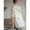 牧衣游原创 手工刺绣苎麻衬衫新款细腻轻薄百搭国画文艺衬衣 绿野 商品缩略图1