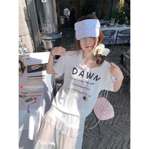 【99元任选2件】现货秒杀！卖完不补 ！微信打折价！V领字母印花短袖T 商品图3