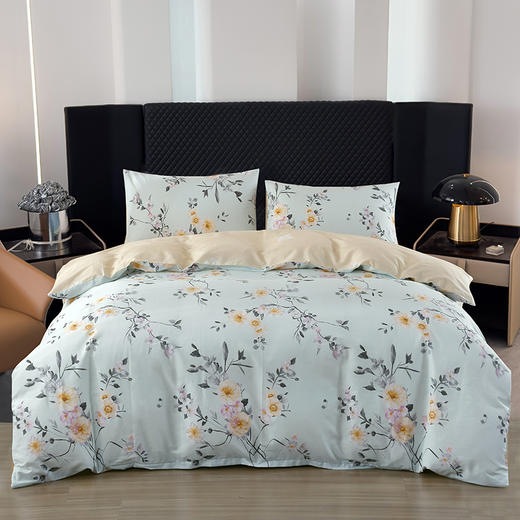 【多样屋专柜】雅鹿全棉绽放斜纹印花床上四件套 床单 230*245cm 被套200*230cm 枕套 48*74cm 商品图0