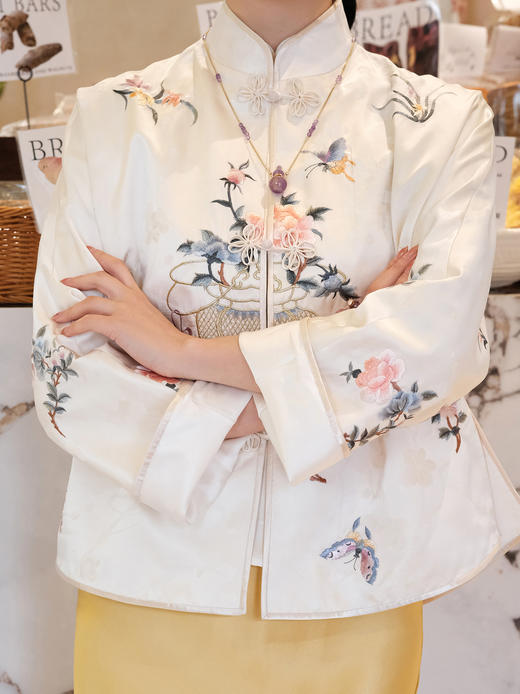 盛唐牡丹| 富贵花篮手推绣真丝外套 商品图2