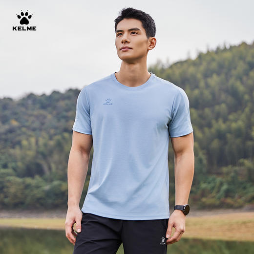 卡尔美2025新款城郊露营男女同款男式圆领T恤 商品图2