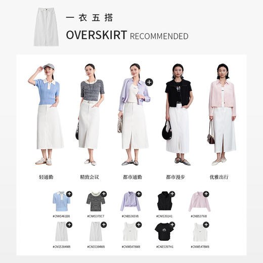 【商场同款】CNS5384“云朵白半裙”  微弹力白色牛仔半裙 商品图7