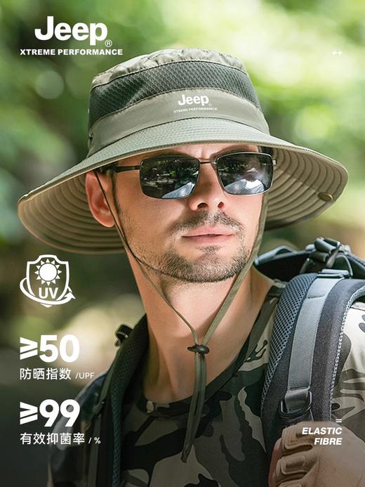 jeep吉普军绿轻薄透气柔软舒适钓鱼户外渔夫帽 商品图0