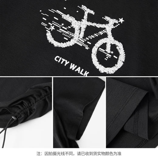 【商场同款】CNE5397 “城市漫步T恤” 简约黑色圆领T恤 商品图7