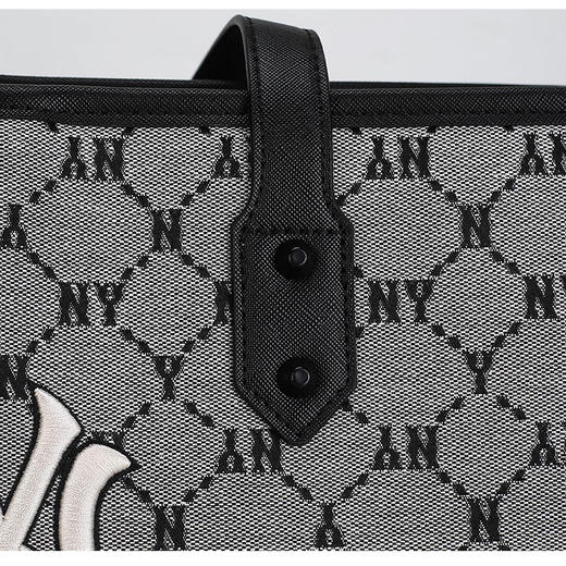 【品牌授权】防伪码 韩国MLB 新款复古老花托特包-蓝色 棕色 灰色 女新款老花满印休闲时尚运动背包单肩学生书包 3AORL021N 商品图4