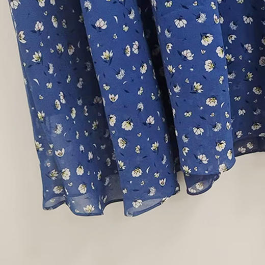 VIVIAN LIU薇薇安刘TD2434116夏女装新款时尚V领蓝底印花连衣裙 商品图3