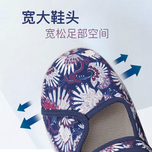 巴玛适春夏季软底妈妈款鞋子透气加肥宽松老人鞋防滑轻便脚宽脚肿Q1花 商品图6