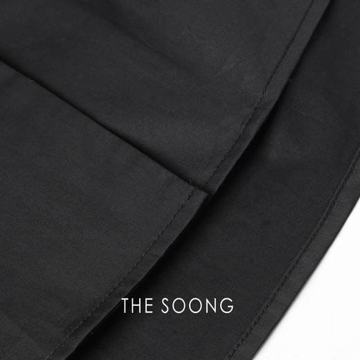 THESOONG‘玄简美学’进口高密贡缎砂洗黑色衬衫外套HBCS6313 商品图3