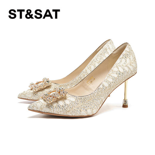 【8CM钻跟】星期六精致繁花扣尖头细高跟SSD3111145 商品图11