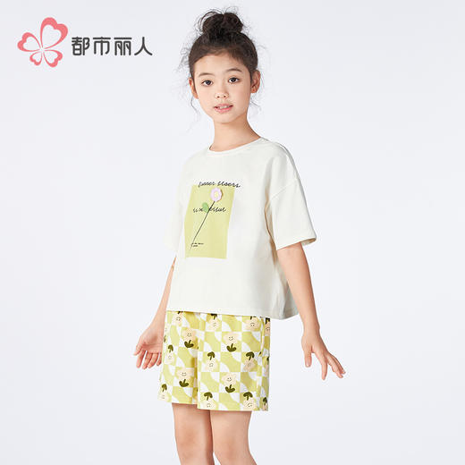 都市丽人亲情蜜语童装正价棉质短袖套装薄40支TC拉架短袖类JHH9B8 商品图2