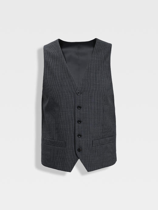 callisto灰色千鸟格绵羊毛马甲 商品图0