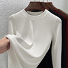 丁摩 长袖T恤女春新品可外穿美利奴绵羊毛圆领收腰修身打底衫内搭5ZF-R6814 商品缩略图8