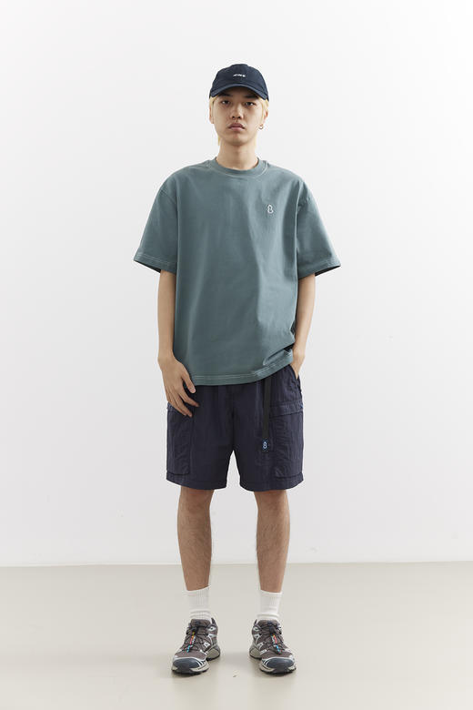 吃茶去chichaqu25纯棉宽松圆领短袖重磅T恤街头复古水洗成衣染色 商品图4