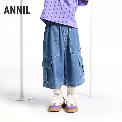 男童全腰牛仔七分裤夏季新款安奈儿童装实体店同款XB526626 商品图1