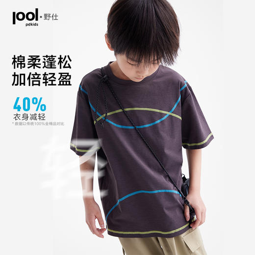 【110-160cm】咕噜日记【速干】儿童圆领短袖男女童透气上衣中大童休闲T恤PXT2512 商品图3