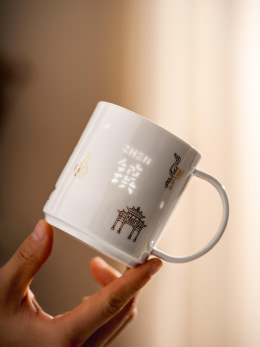 富玉陶瓷景德镇玲珑马克杯大容量高颜值景德镇马克杯 商品图1