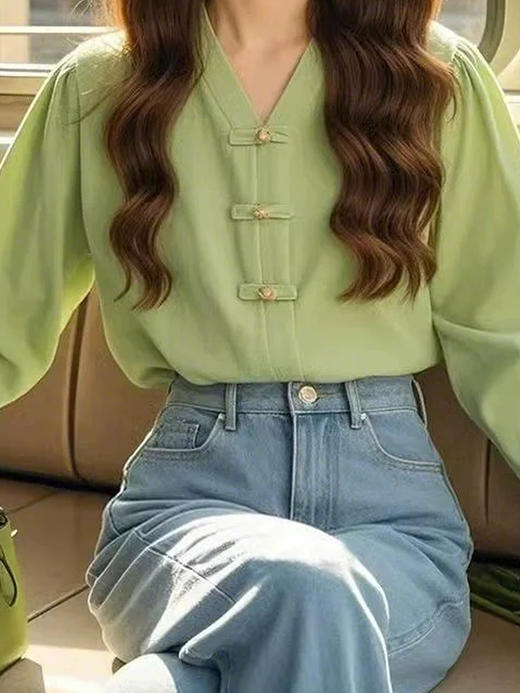 裁缝学苑AQ436新中式盘扣长袖衬衫纸样女装国风复古上衣小衫样板 商品图2