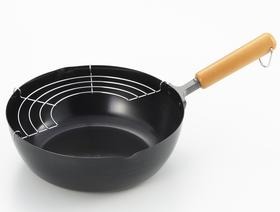 日本进口吉川新美味有力炒兼炸锅24cm