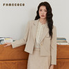 Famecoco文艺范西装外套纯色短款拼接设计职业风春秋款FAB6AW010 商品缩略图1