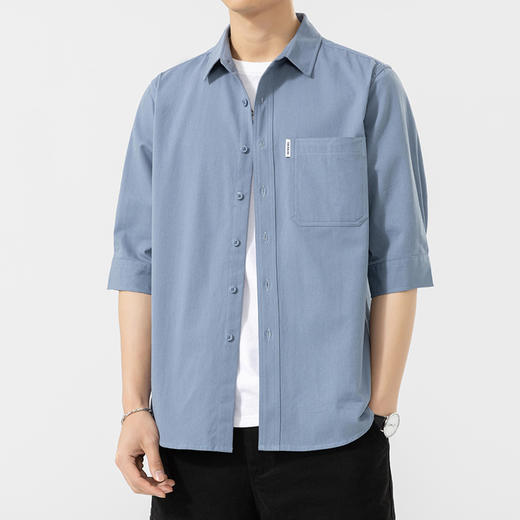 红览 七分袖/长袖春夏纯棉男士衬衫8855 商品图8