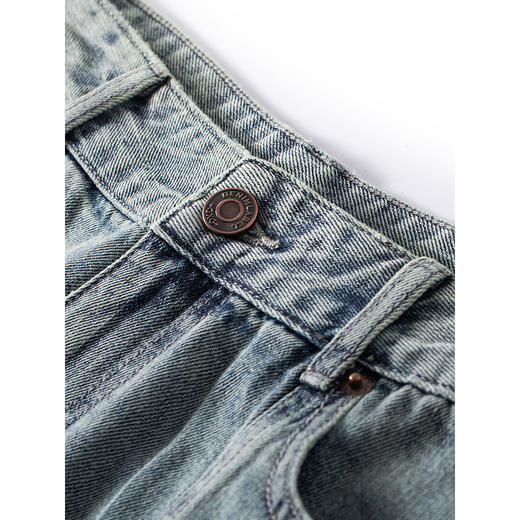 GXG男装   秋季热卖GXG拼接水洗宽松直筒牛仔裤休闲长裤男爆款休闲裤 商品图2