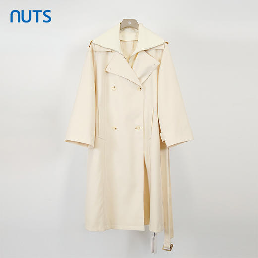 NUTS夏季新品时尚优雅纯色英伦风气质百搭风衣外套418043459 商品图0