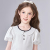 笛莎Deesha 童装女童T恤2025夏新款女童异材拼接翻领T恤 商品缩略图3