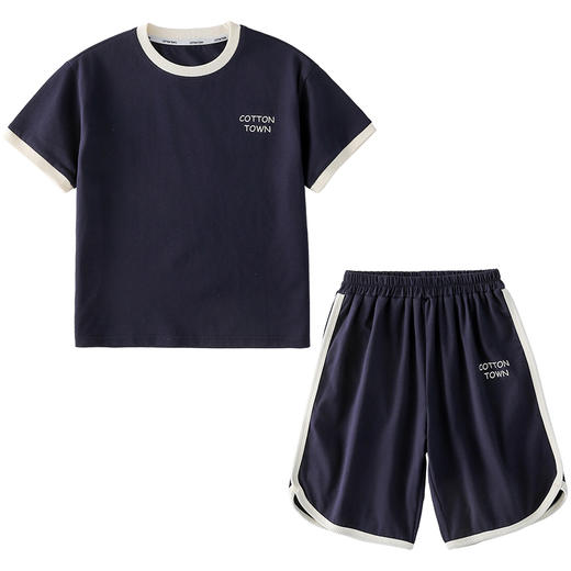 【7A抗菌冰瓷棉】棉花堂2025年夏款活力撞色冰瓷棉童装短袖短裤套装F251123 商品图13