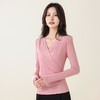 丁摩 桑蚕丝罗纹长袖T恤女交叉领打底衫JSY180065 商品缩略图8
