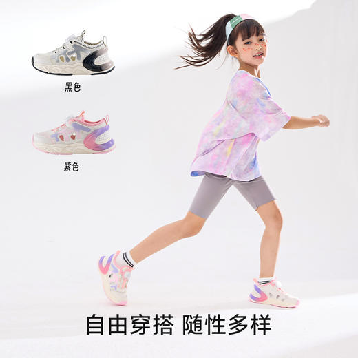 卡特兔儿童运动鞋男童2025夏季旋钮鞋防滑透气女童跑步鞋宝宝凉鞋 商品图2