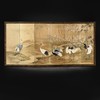 【已售】独角鹿西洋古董 19世纪日本明治时代琳派大师山本光一签名出品「竹樱七鹤」主题纸本设色洒金六曲屏风 商品缩略图0