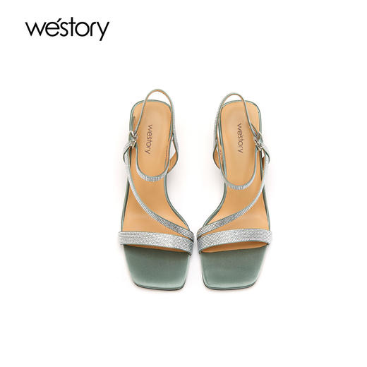 westory细高跟凉鞋夏季气质百搭一字扣仙女风单鞋W22BG61271 商品图1