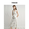 VIMAGE纬漫纪修身刺绣挖空露背无袖连衣裙夏新款V2307908 商品缩略图3