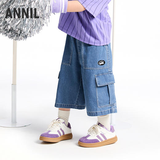 男童全腰牛仔七分裤夏季新款安奈儿童装实体店同款XB526626 商品图0