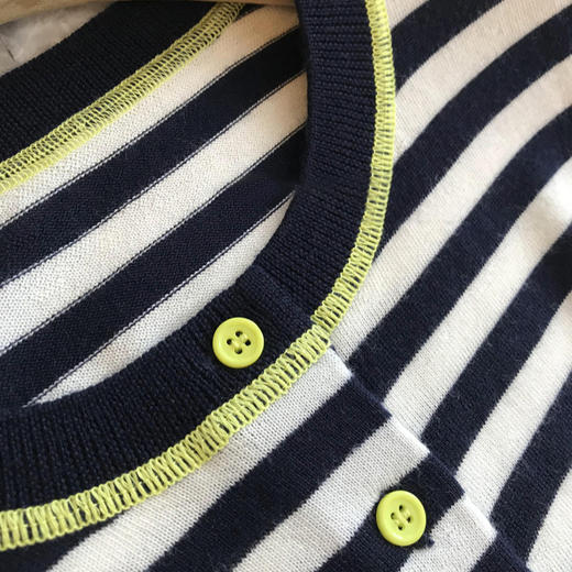 丁摩 谁收谁赚~~100%杨子纱羊毛！！巨巨巨细腻的撞色条纹圆领针织开衫5ZF-3176 商品图2