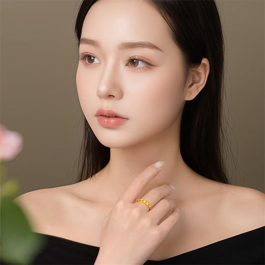 【积分抵值】高光系列黄金戒指简约足金戒指女士礼物MEMORA诗普琳LR419404、LR419405 商品图1